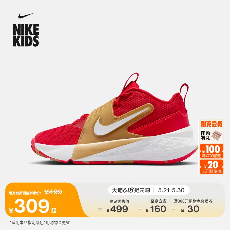 耐克大童户外实战篮球鞋夏季男女童NIKE TEAM HUSTLE D 12 HF6279