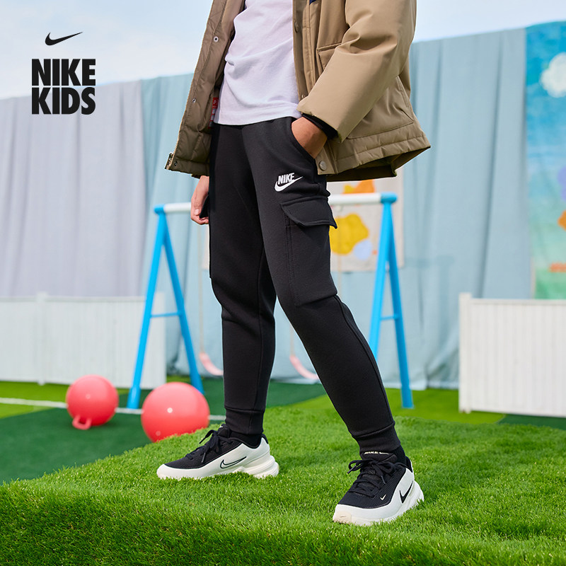 耐克大童加绒工装长裤冬季男女童针织NIKE CLUB FLEECE FD3012