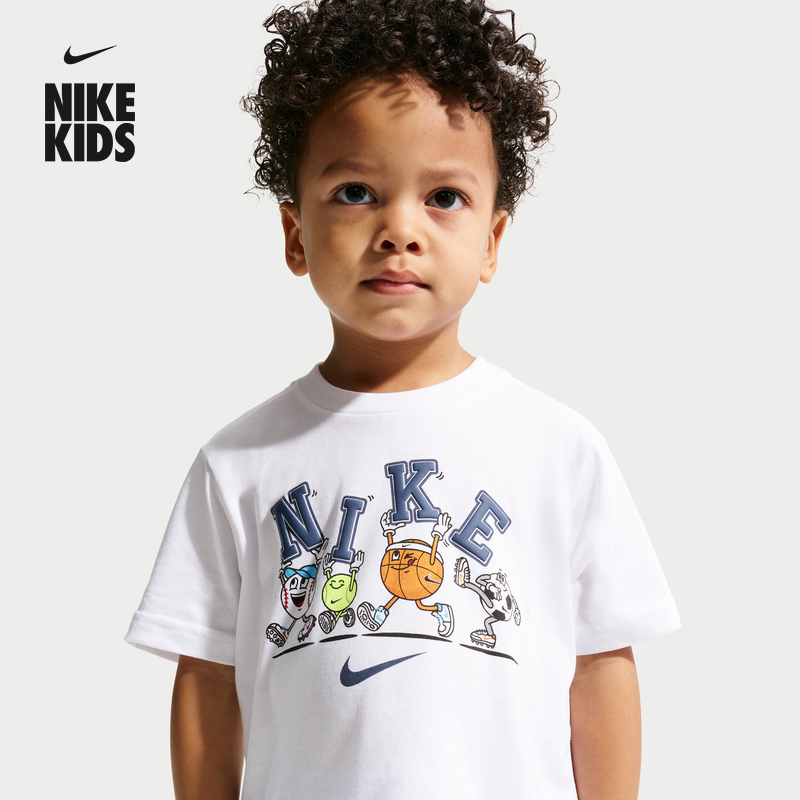 耐克婴童针织T恤春新款男童宝宝运动经典圆领柔软舒适NIKE IR7947