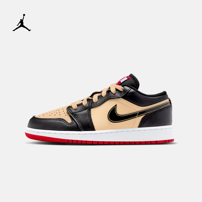 耐克乔丹大童轻便AJ1板鞋冬季男女童平底低帮运动鞋JORDAN HQ2016