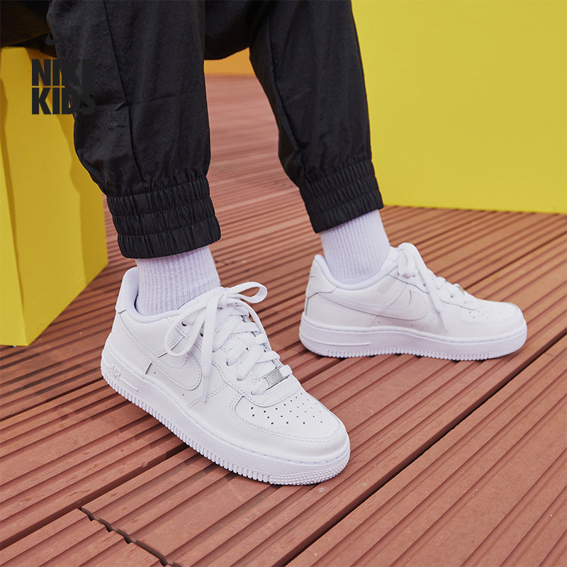 耐克空军一号大童平底运动鞋春季男女童小白鞋板鞋AF1 DH2920
