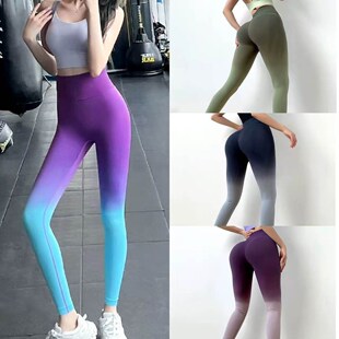 GULIBERRY性感蜜桃裤 紧身跑步九分裤 透气速干健身裤 高腰瑜伽裤