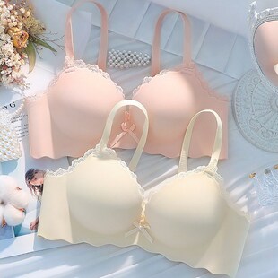 GULIBERRY无痕内衣女小胸聚拢收副乳上托平胸专用加厚文胸罩套装
