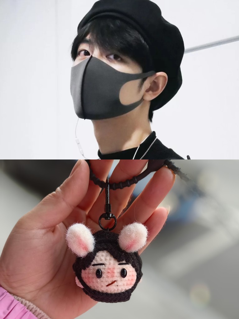 纯手工成品钩针小红书同款可爱肖战xiaozhan大头玩偶挂件周边