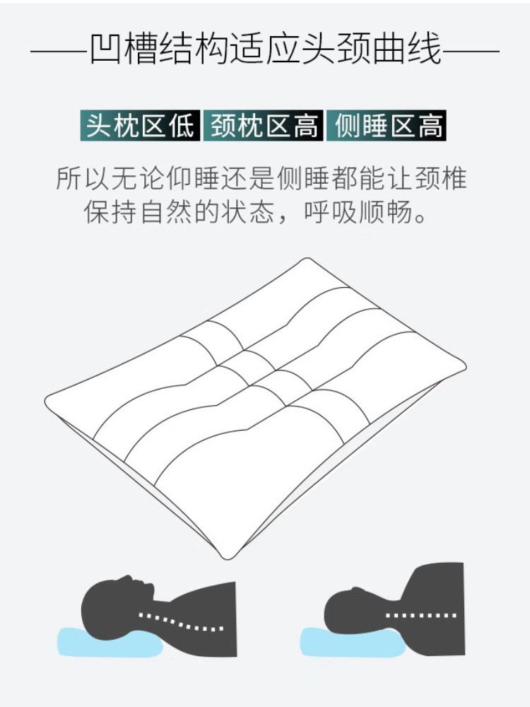 适之宝双面决明子枕头木棉护颈枕硬护颈椎专用助睡眠修复睡觉姿势