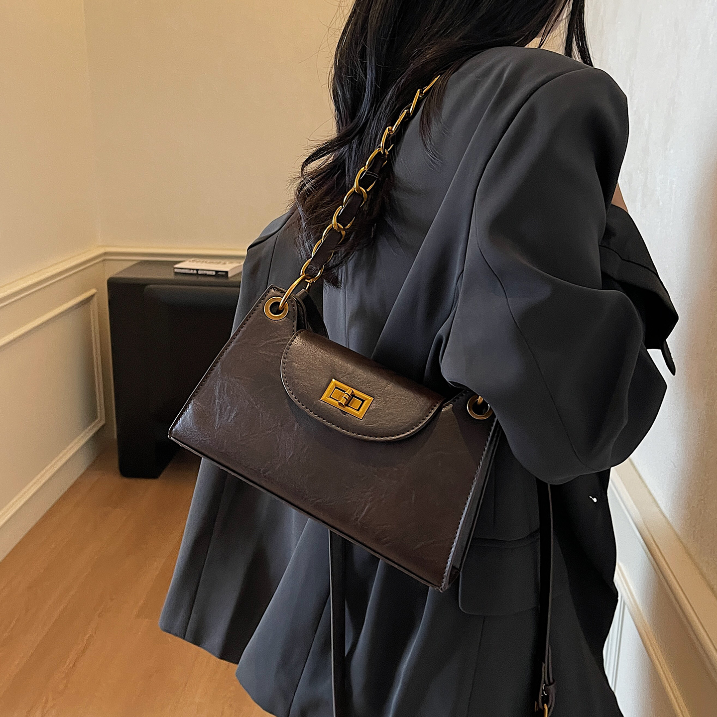 复古时尚百搭单肩包高级感小众