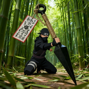 飞雷神苦无笔火影忍者网红爆款起爆符夜光中性笔创意飞镖模型中性笔动漫周边手里剑小学生炫酷写字笔圆珠笔