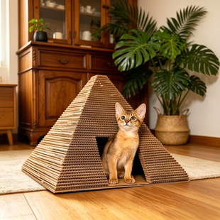 金字塔猫窝猫抓板纸箱猫窝四季通用猫窝夏季猫窝纸壳猫别墅