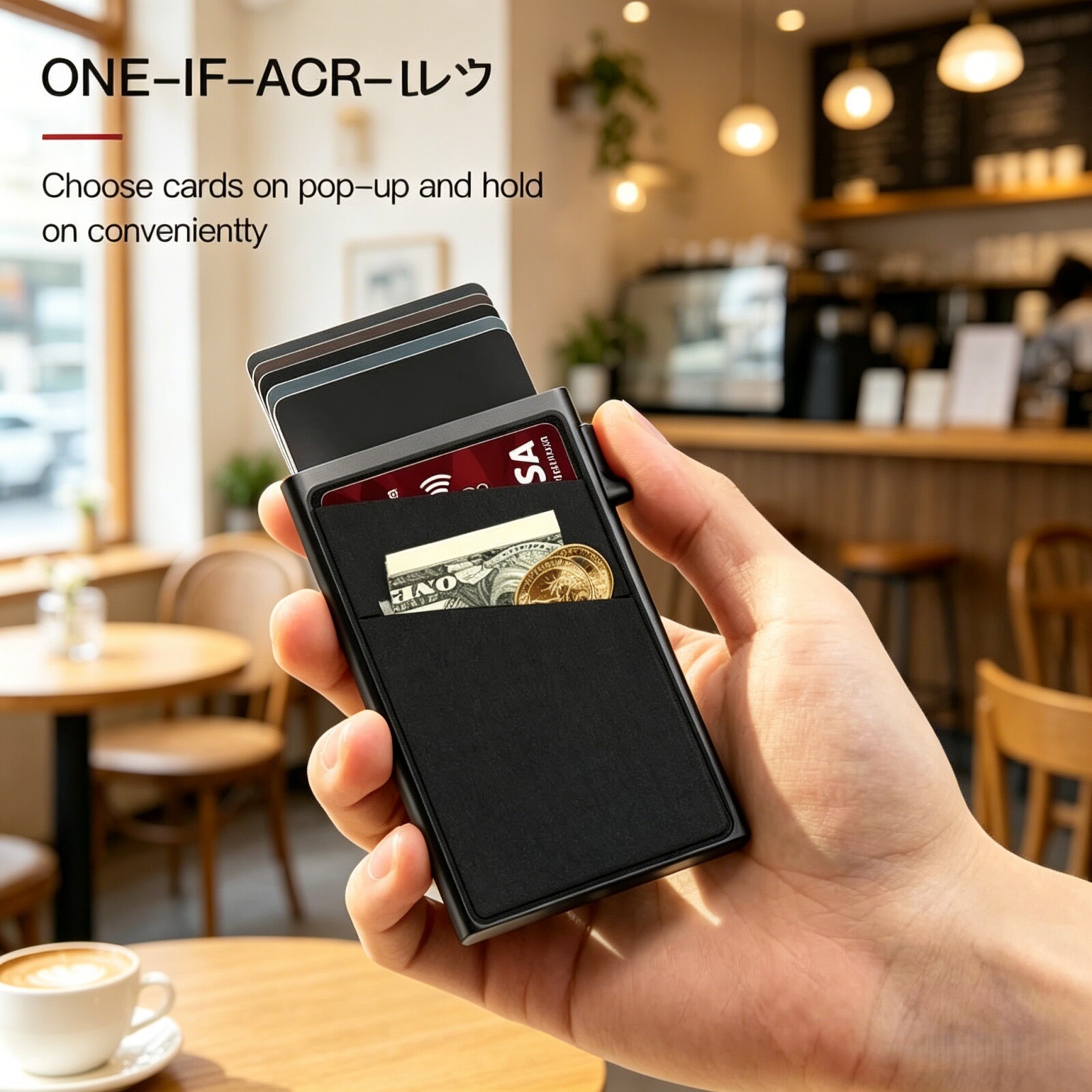 RFID铝合金金属卡盒侧推一键出卡防盗刷男士简约卡包钱包斜口卡套