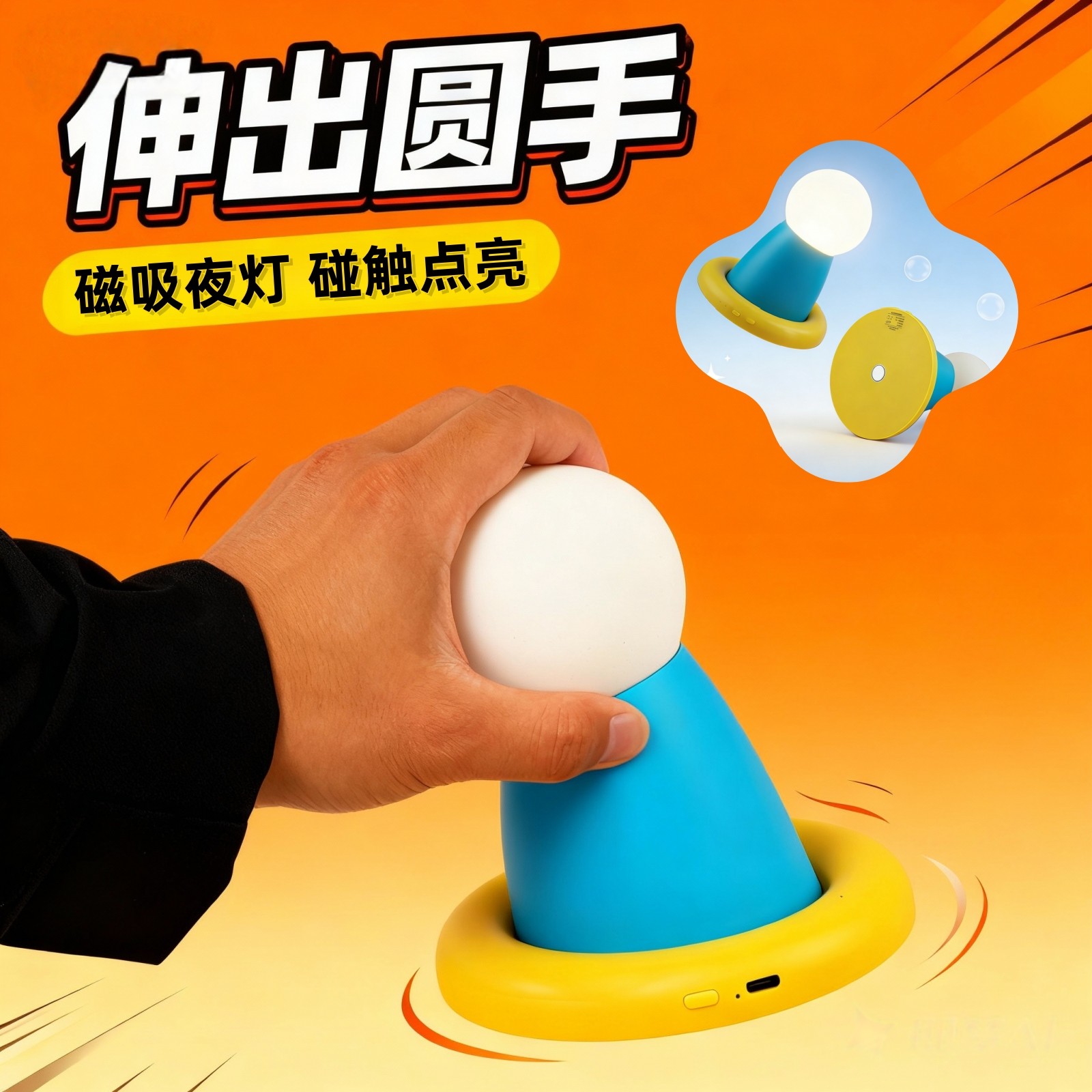 家用床头小夜灯磁吸夜用护眼触摸