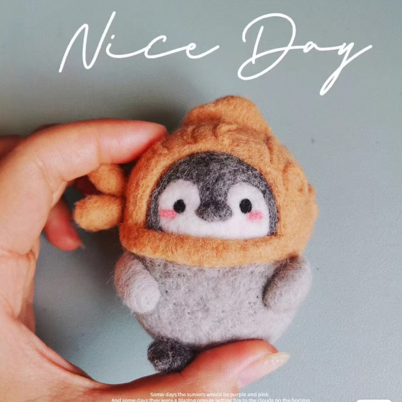 羊毛毡戳戳乐diy材料包娃娃七夕情侣礼物创意手工挂件企鹅钥匙扣,玩具/童车/益智/积木/模型,毛绒/玩偶/公仔/布艺类玩具,淘宝优惠券,粉丝福利购,淘宝优惠卷