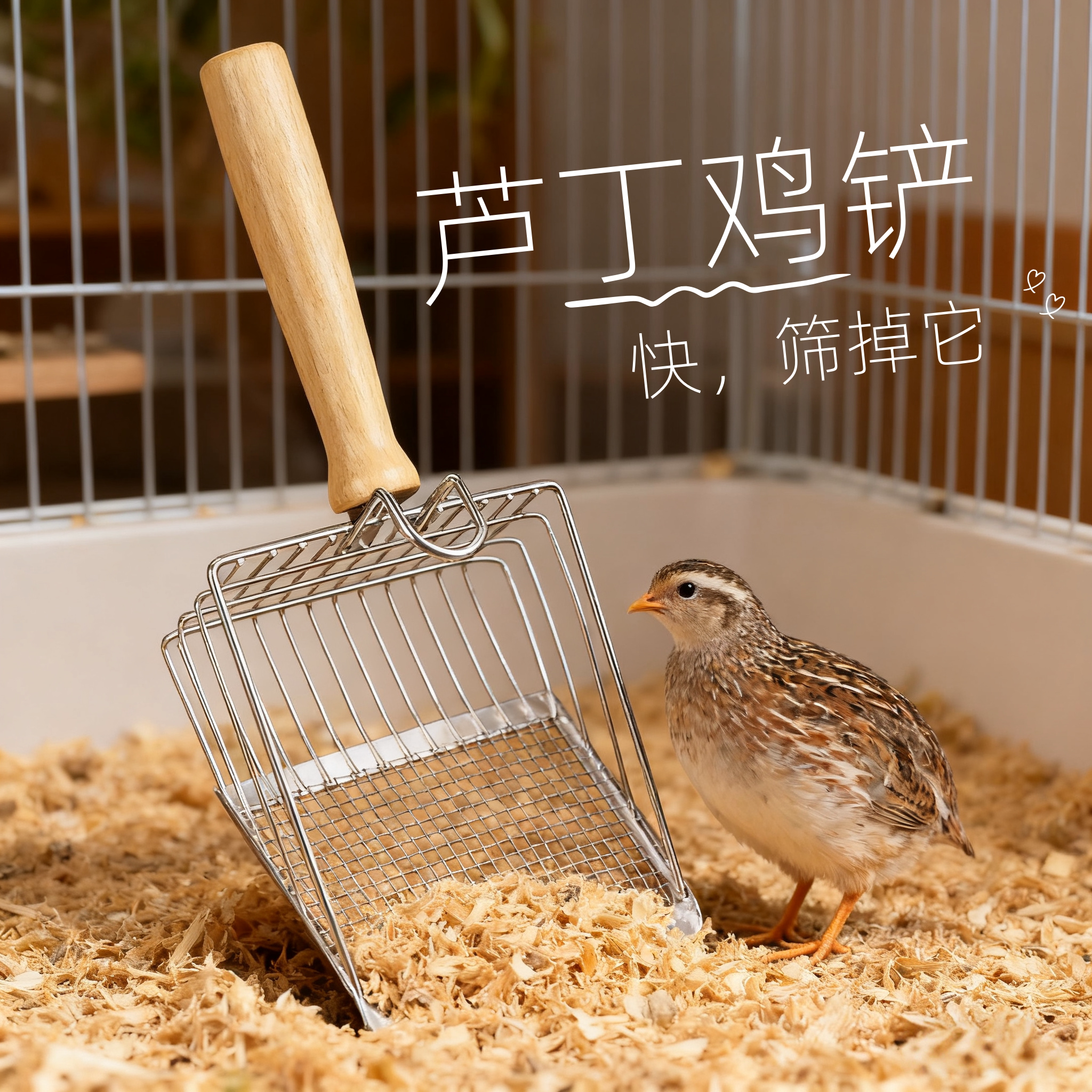 芦丁鸡铲可挂不锈钢铲屎官铲子细孔豆腐猫砂铲二合一矿砂薯条铲