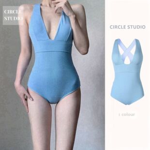 女比基尼大露背性感深V露背连体游泳衣 泳衣 2025新款 韩国泳装