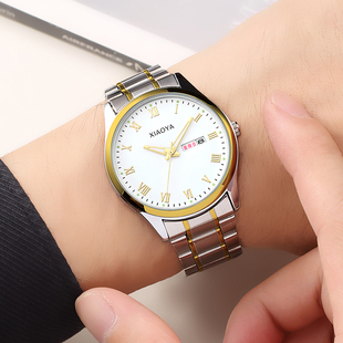 中老年人专用老人手表男女大数字爸爸妈妈情侣防水夜光石英表男士