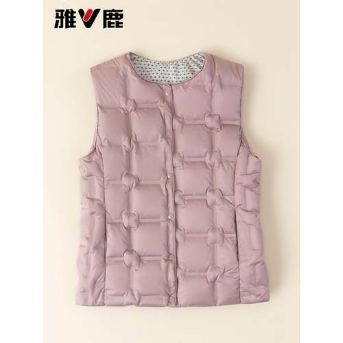 雅鹿石墨烯羽羽绒马甲女2025冬季新款内搭羽绒服内胆鸭绒马夹外套