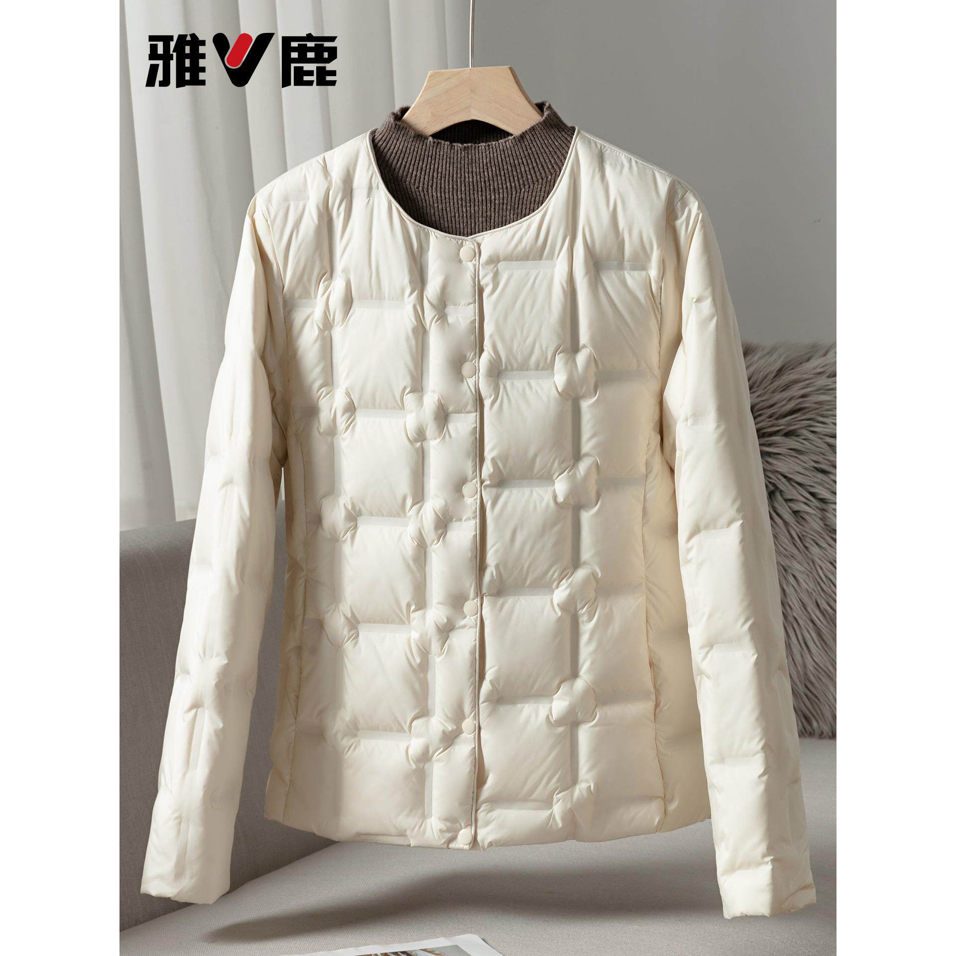雅鹿修身石墨烯羽绒内胆羽绒服女款2025秋冬新款修身保暖内外可穿