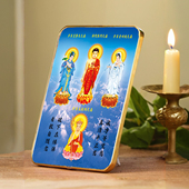 高清西方三圣摆台挂画红衣阿弥陀佛大势至观世音菩萨地藏菩萨画像