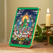 绿度母摆台绿度母像高清圣众画像唐卡观想图画像摆件结缘圣度母画