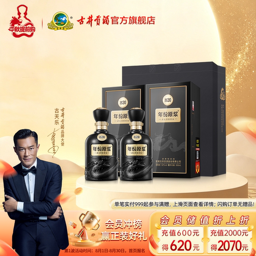 古井贡酒古20白酒52度500mL*2瓶