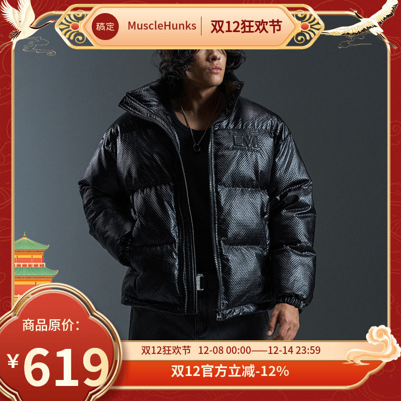 肌肉狗 潮牌棉衣外套男秋冬美式高街复古休闲棉服训练保暖面包服