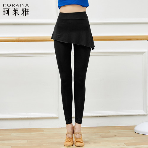 黑色莫代尔七分九分舞蹈裙裤女