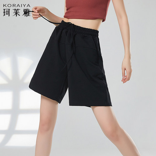 纯棉舞蹈宽松阔腿裤短裤口袋裤