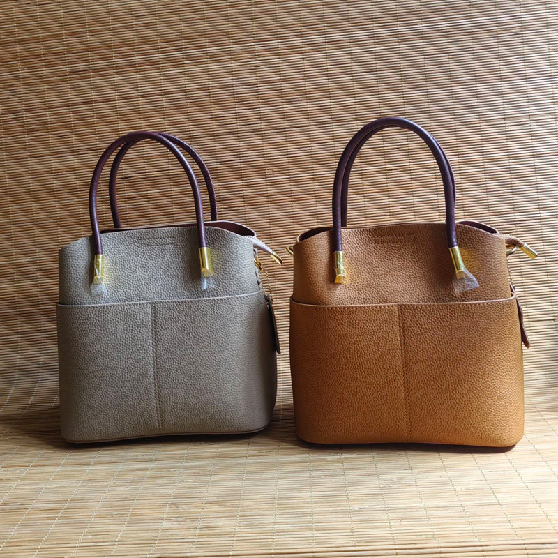 头层牛皮手拎水桶包多隔层托特包真皮斜挎包撞色双肩带通勤百搭包,箱包皮具/热销女包/男包,水桶包,淘宝优惠券,粉丝福利购,淘宝优惠卷