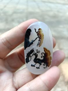 精品纯天然手工雕刻玛瑙吊坠祥瑞凤凰长寿松高档好礼男女同款48