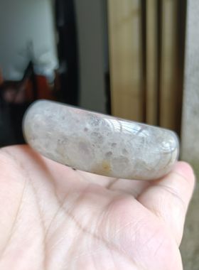 一物一拍巴西天然水晶玛瑙手镯加宽加厚水润圆滑原石无烧女礼200