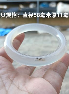 特价巴西纯天然小水草玛瑙手镯复古圆条水润冰透女手环礼物354