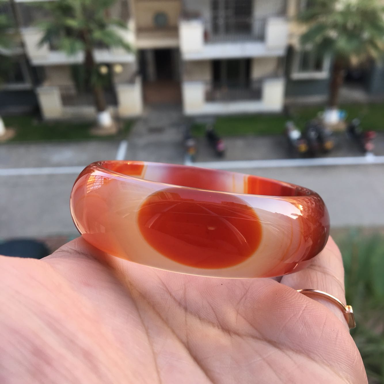 巴西纯天然象形鹅蛋红玛瑙手镯原石俏色玉髓加宽加厚女玉石