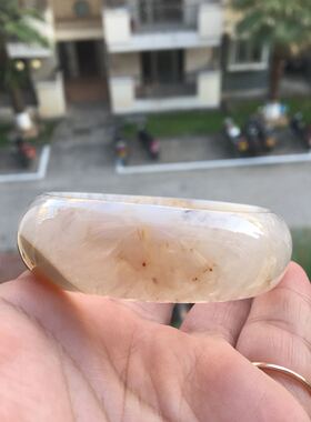 三款精美天然半水晶半玛瑙手镯特色加宽加厚原石无烧冰透女礼7