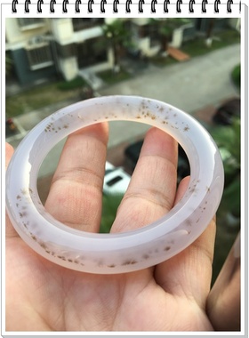 正品美丽水草满天星纯天然复古圆条紫色底手镯水润原色新年礼物82