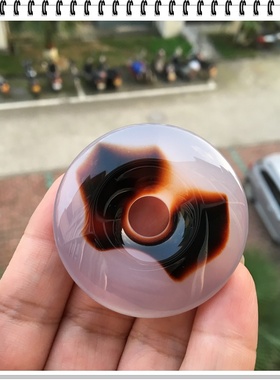 原石脸谱玛瑙玉髓平安扣男女同款