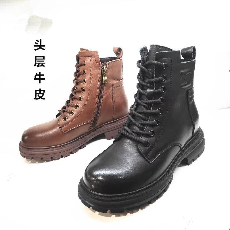 专柜马丁靴牛皮橡胶休闲女靴短靴