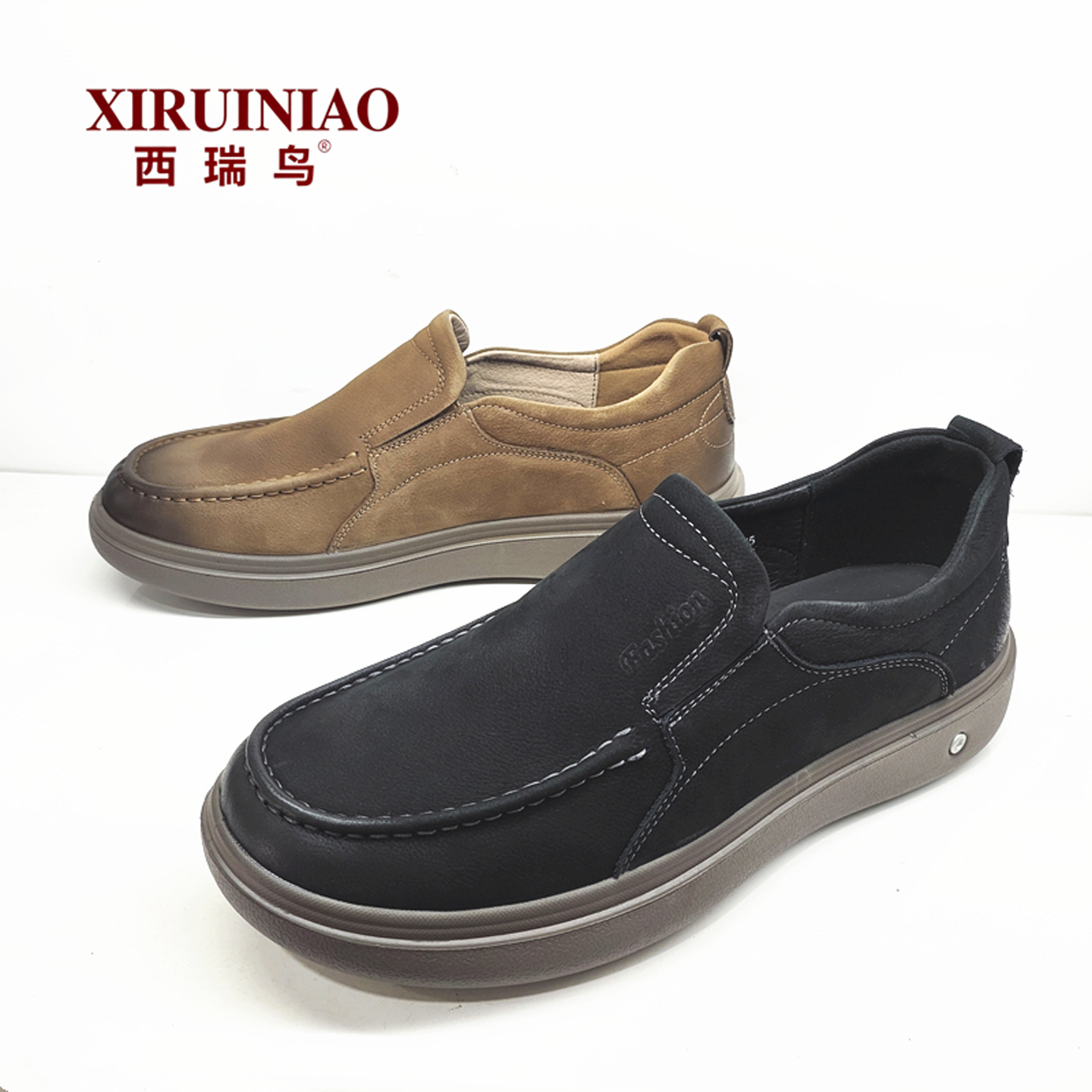 头层牛皮透气英伦风休闲皮鞋男鞋