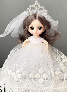婚车装饰摆件洋娃娃套装依甜结婚玩偶送女生儿童玩具婚纱公主批发