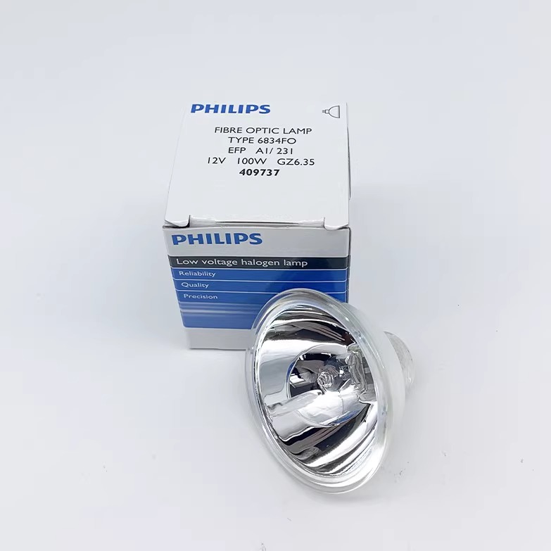 飞利浦PHILIPS卤素灯杯6834FO 12V 100W显微镜灯泡设备灯泡仪器灯