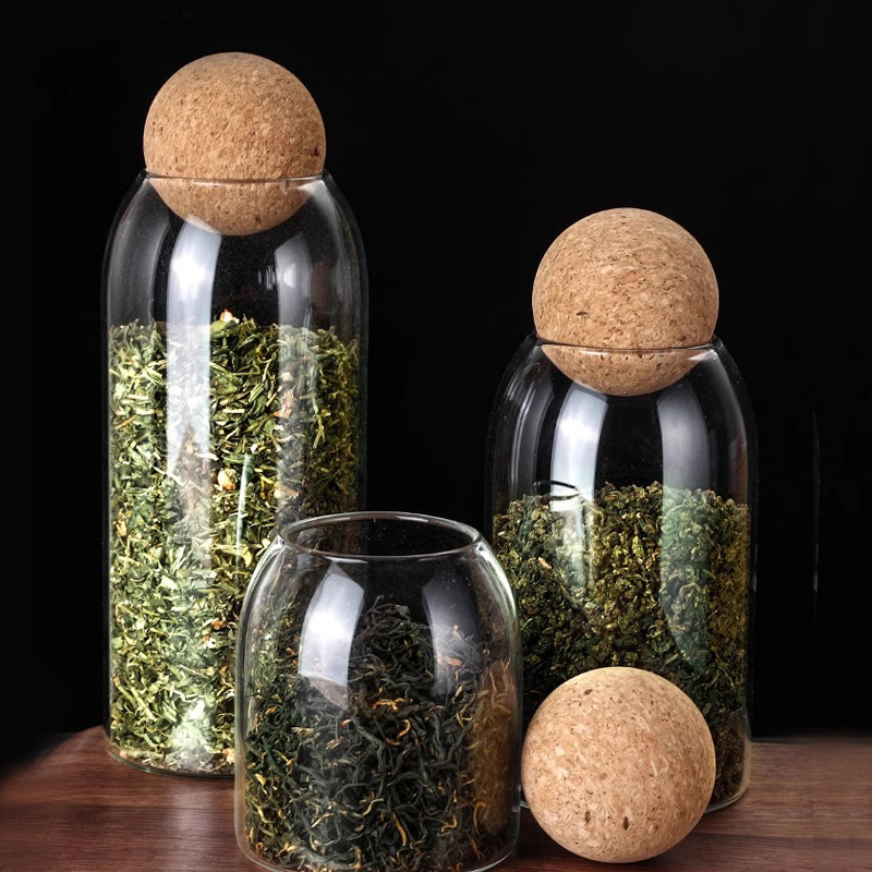 其他玻璃球形木塞茶叶罐