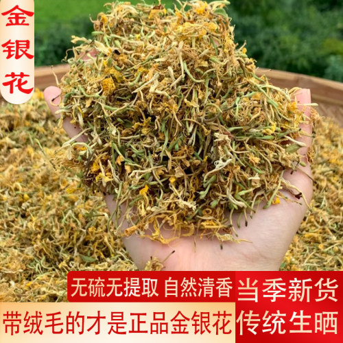 广西野生金银花中药材绒毛金银花