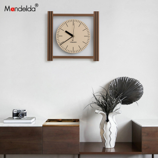 Mandelda中古风高端轻奢挂钟客厅家用时尚 挂墙钟表网红创意时钟