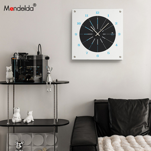 Mandelda免打孔钟表挂钟客厅现代简约家用创意时钟挂墙2025新款