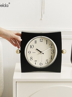 Mandelda中古风风摆放式桌面摆件客厅玄关座钟装饰品电视柜台钟