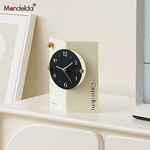 Mandelda玄关时钟装 座钟办公桌面工艺品摆件 饰品客厅电视柜摆台式
