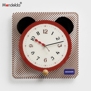 Mandelda免打孔挂钟表客厅2026新款家用创意高级感时钟装饰墙挂表