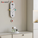 Mandelda免打孔现代简约钟表挂钟客厅家用奶油风创意摇摆时钟挂墙