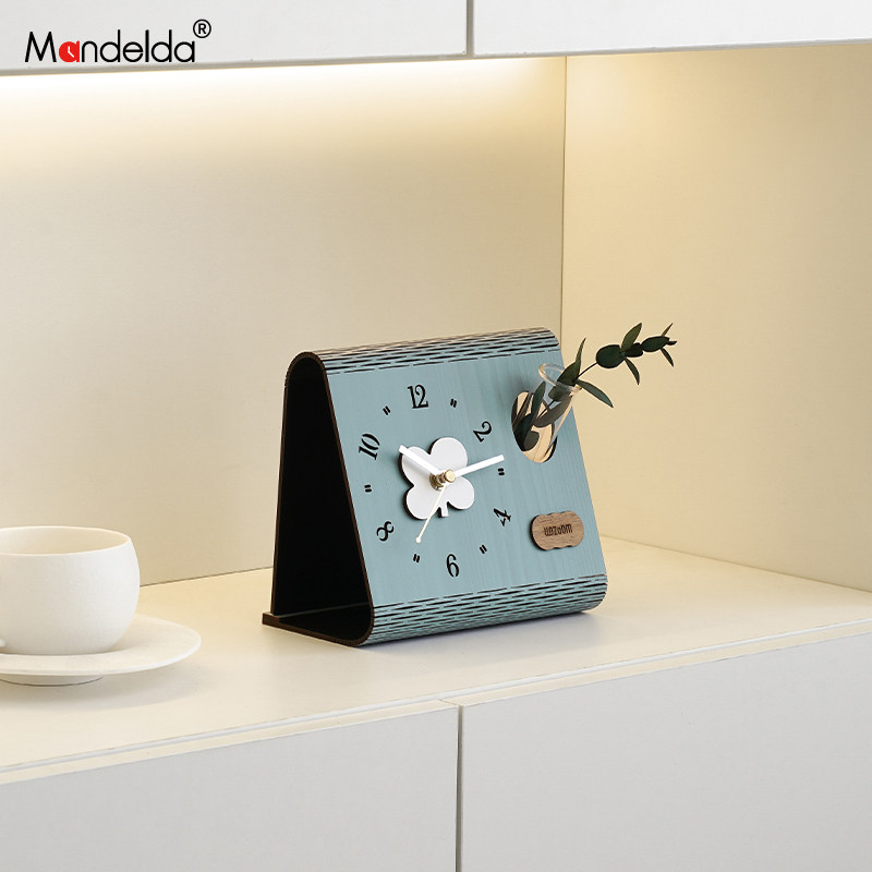 Mandelda客厅桌面艺术花瓶时钟摆件酒柜创意现代简约座钟装饰品,家居饰品,桌面摆件,淘宝优惠券,粉丝福利购,淘宝优惠卷