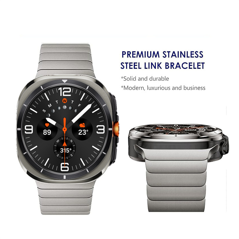 三星Ultra不锈钢表带竹节诺曼扣