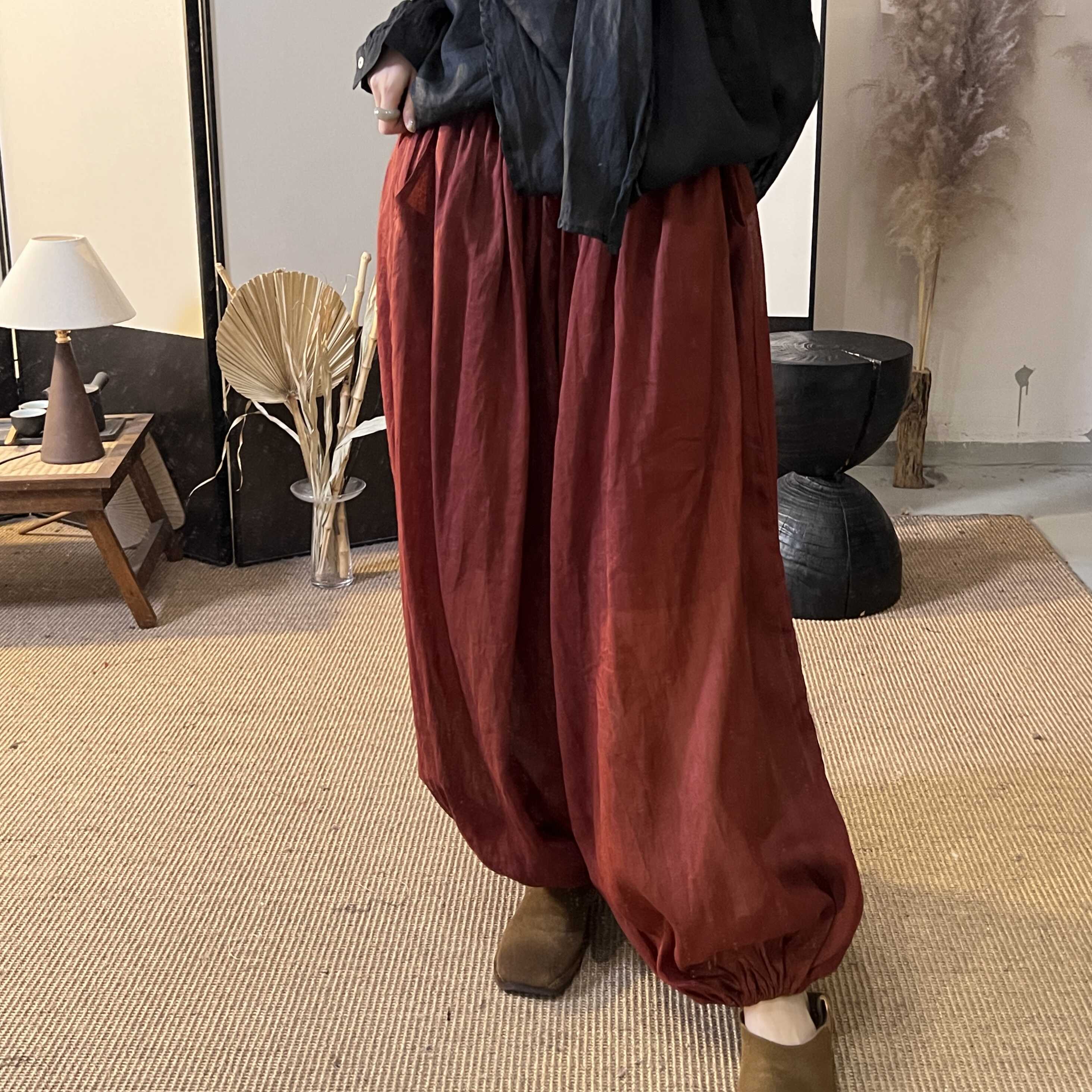 2024夏季休闲半自由灯笼裤简约风