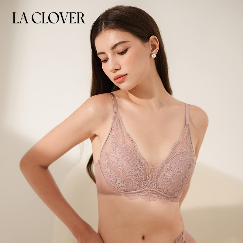 兰卡文(LA CLOVER)花束无托模杯文胸蕾丝性感LC17ZT1